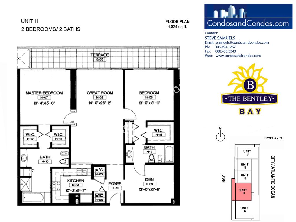 Bentley Bay - Unit #01-South with 1158 SF