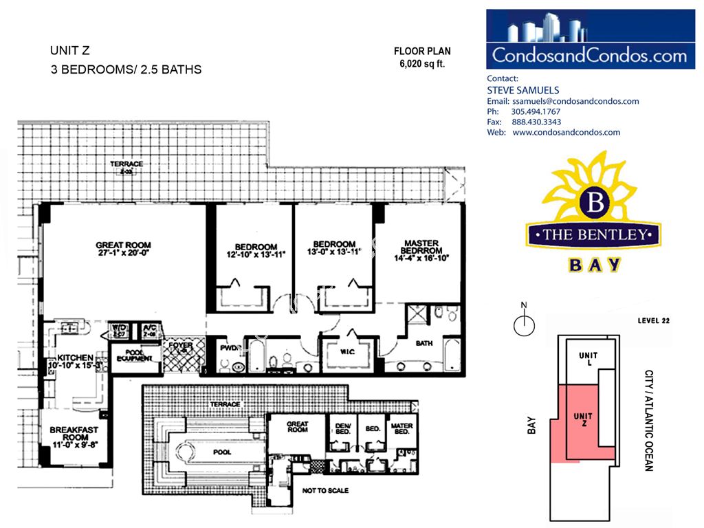 Bentley Bay - Unit #03-South-24-25th floors with 2882 SF