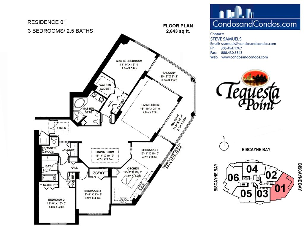 Three Tequesta Point - Unit #01 with 2643 SF