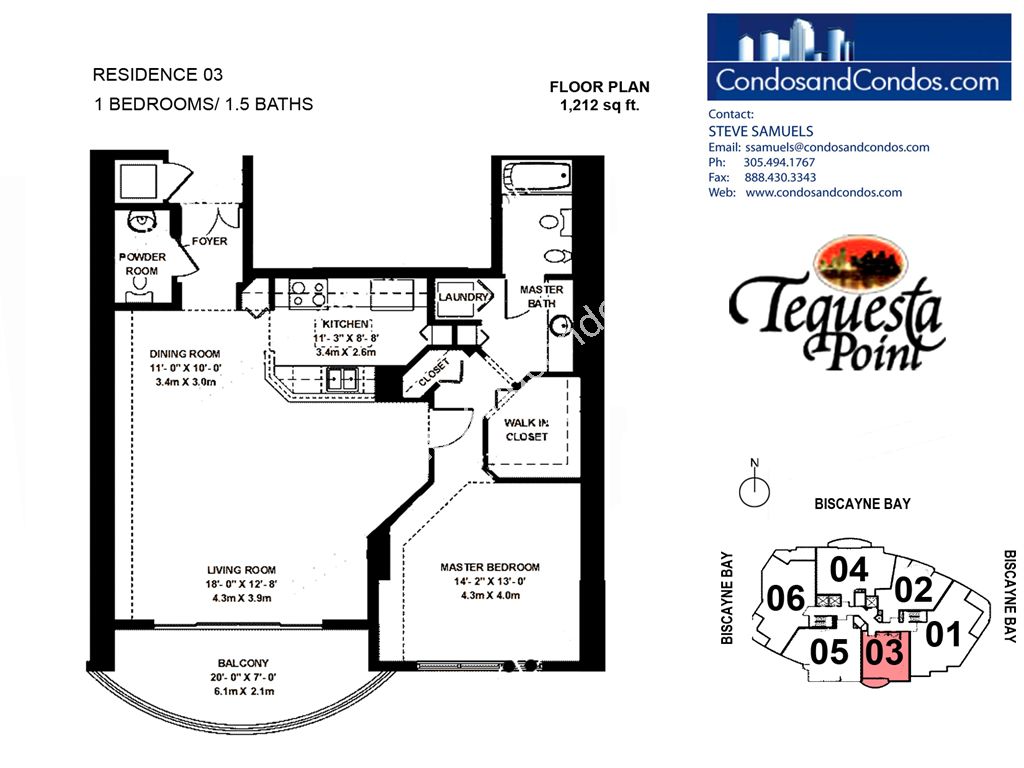 Three Tequesta Point - Unit #03 with 1212 SF