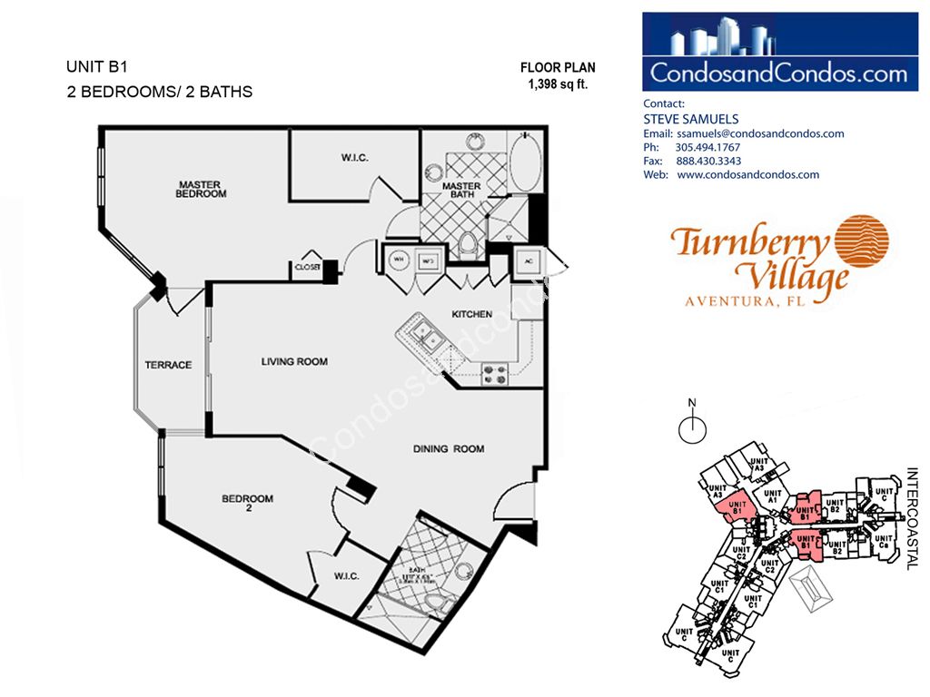 Turnberry Village North - Unit #B1 with 1398 SF