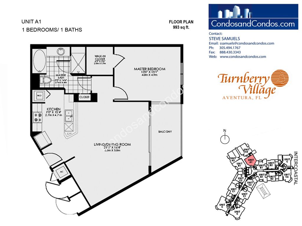 Turnberry Village North - Unit #A1 with 993 SF