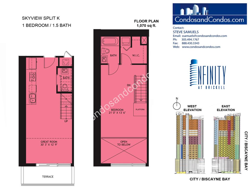 Infinity at Brickell - Unit #Split K with 1070 SF