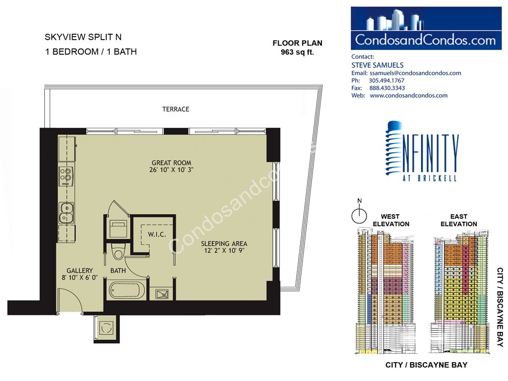 Infinity at Brickell - Unit #Split N with 963 SF