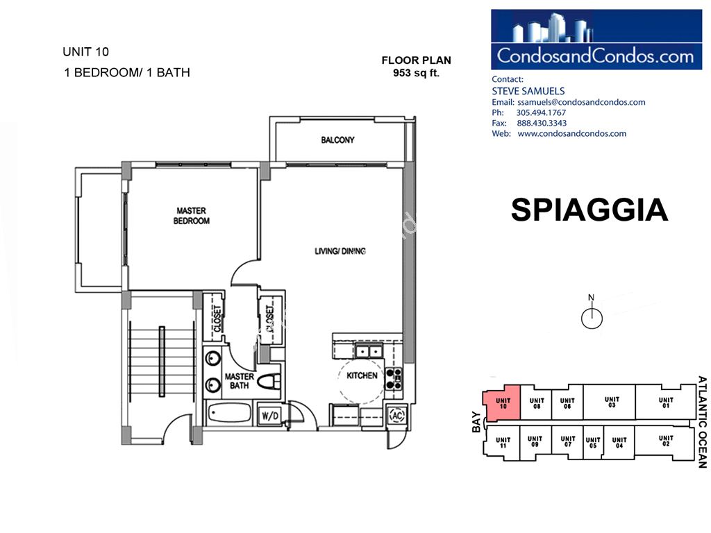 Spiaggia - Unit #10 with 953 SF