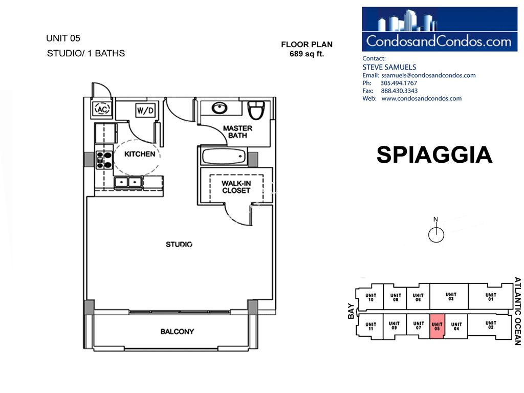 Spiaggia - Unit #05 with 689 SF