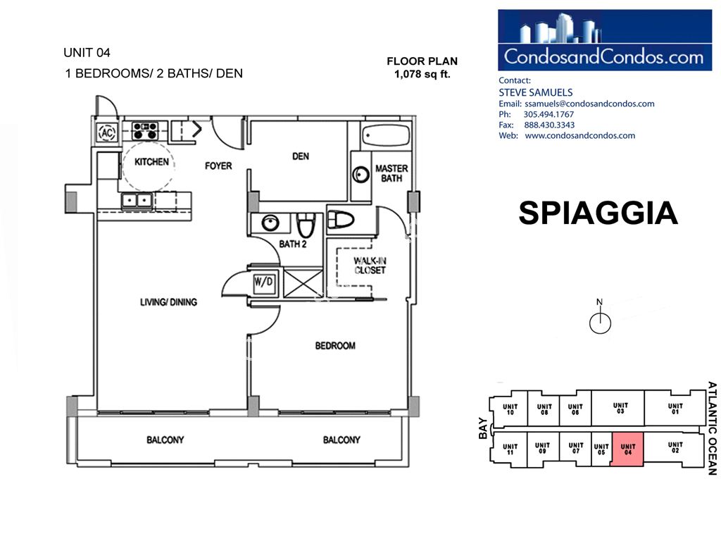 Spiaggia - Unit #04 with 1078 SF