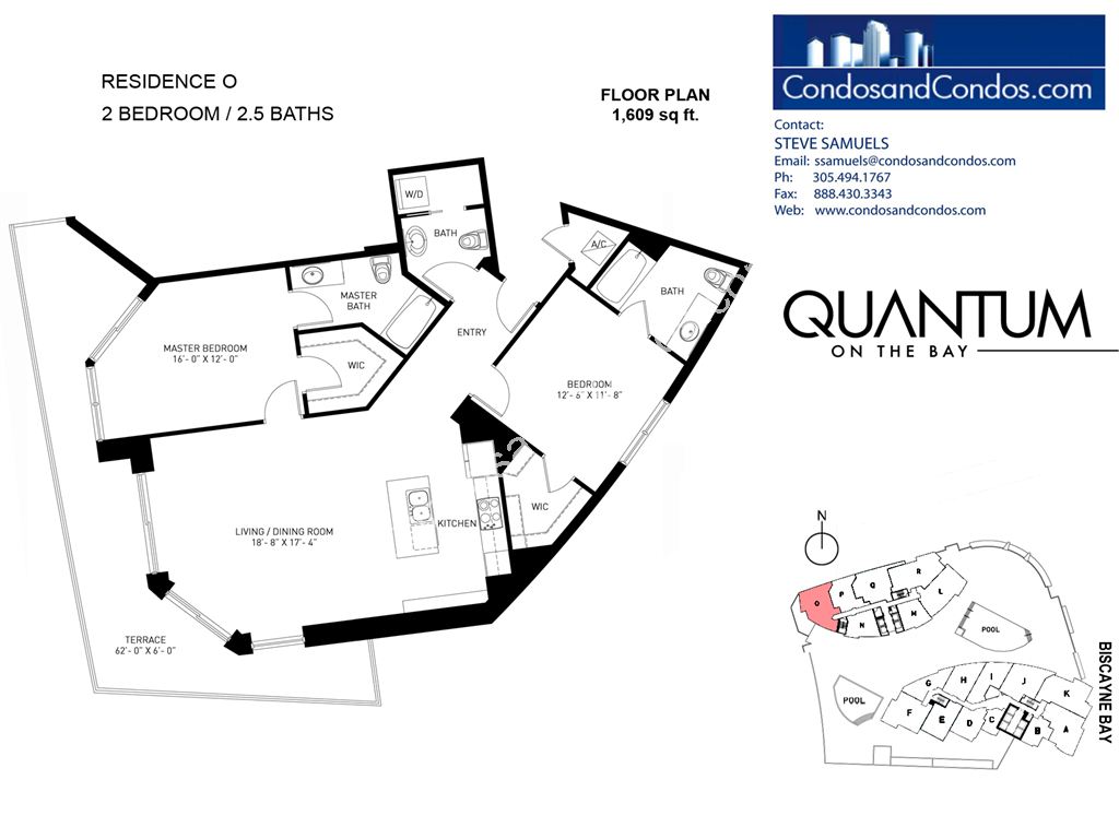 Quantum on the Bay - Unit #Residence O with 1609 SF