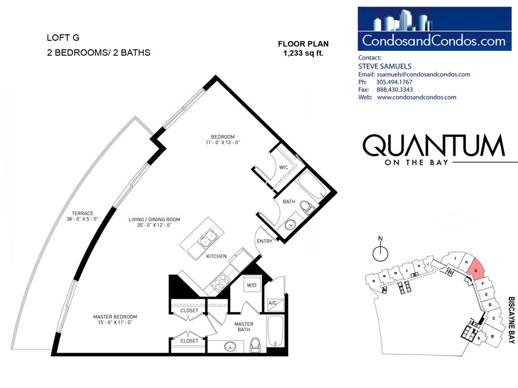Quantum on the Bay - Unit #Loft G with 1233 SF