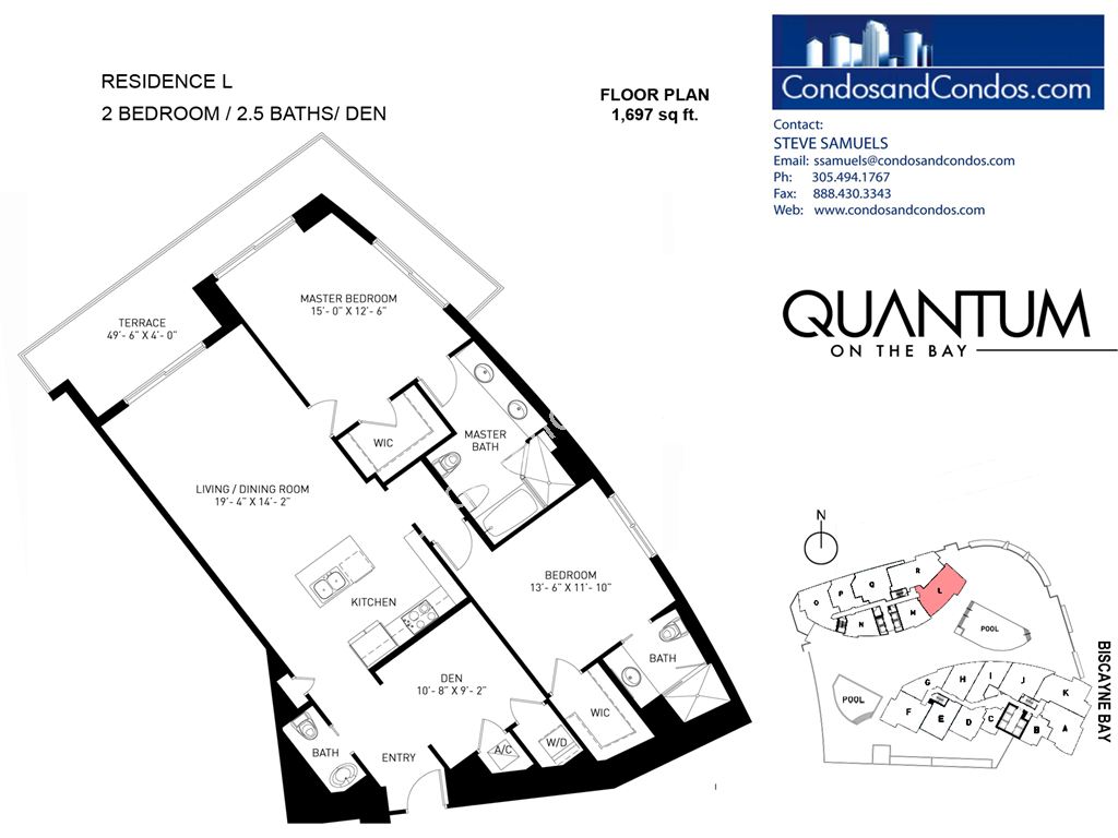 Quantum on the Bay - Unit #Residence L with 1697 SF