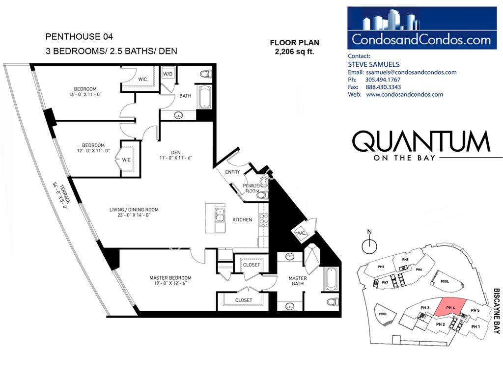 Quantum on the Bay - Unit #Penthouse 04 with 2206 SF