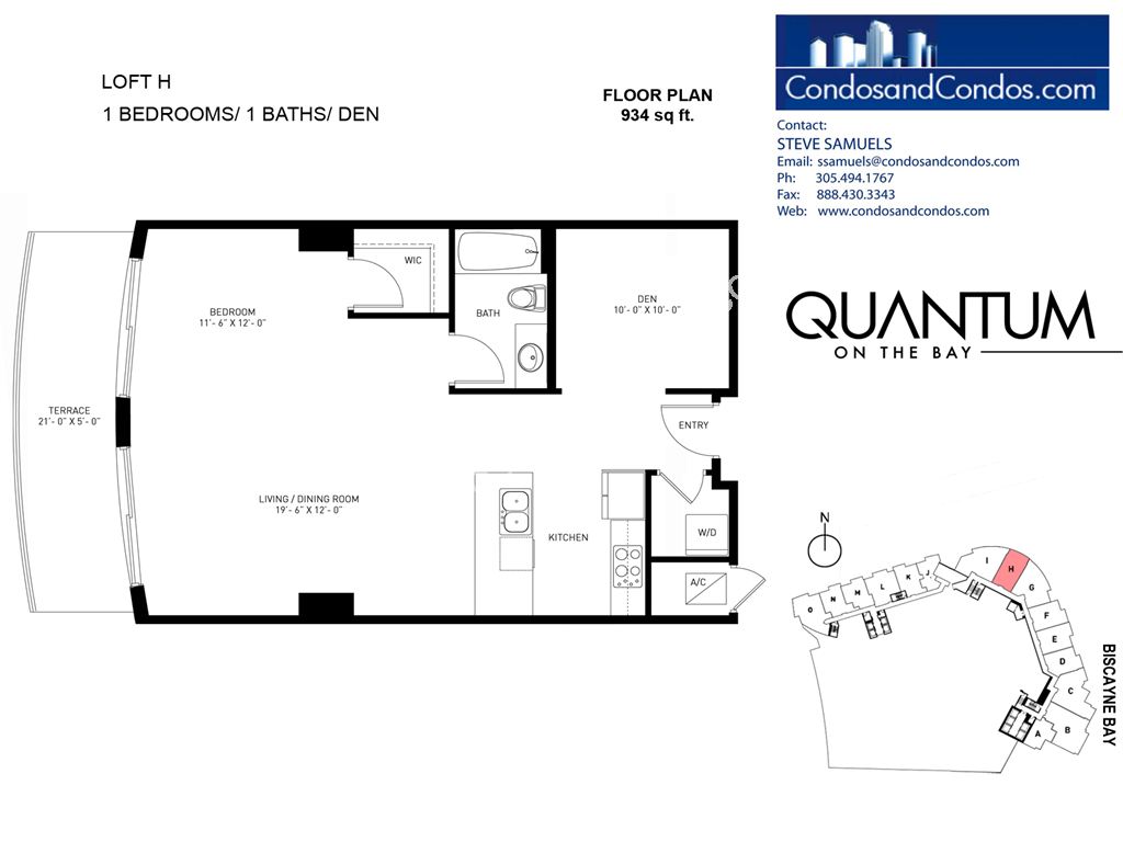 Quantum on the Bay - Unit #Loft H with 934 SF