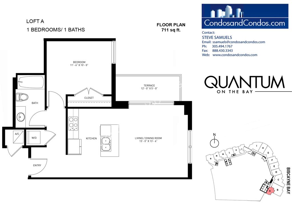 Quantum on the Bay - Unit #Loft A with 711 SF