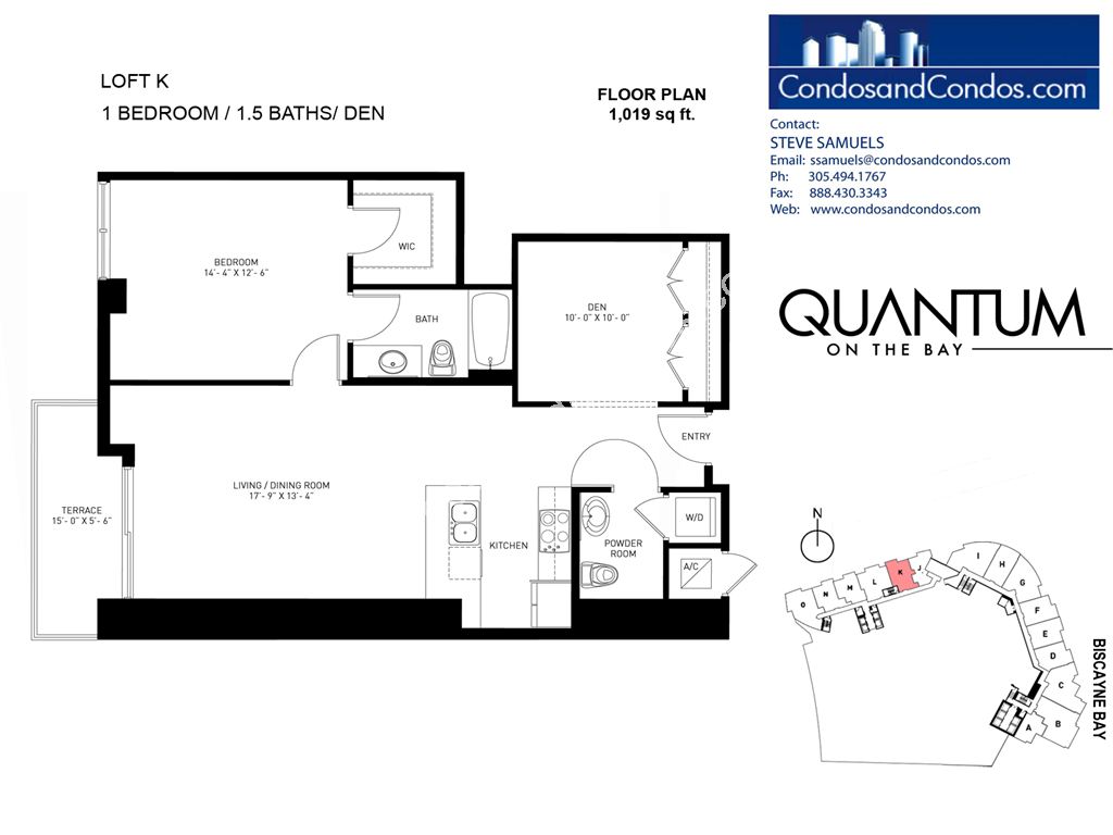 Quantum on the Bay - Unit #Loft K with 1019 SF
