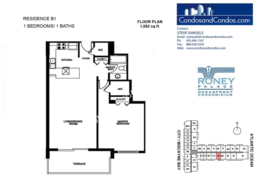 Roney Palace - Unit #B1 with 1082 SF