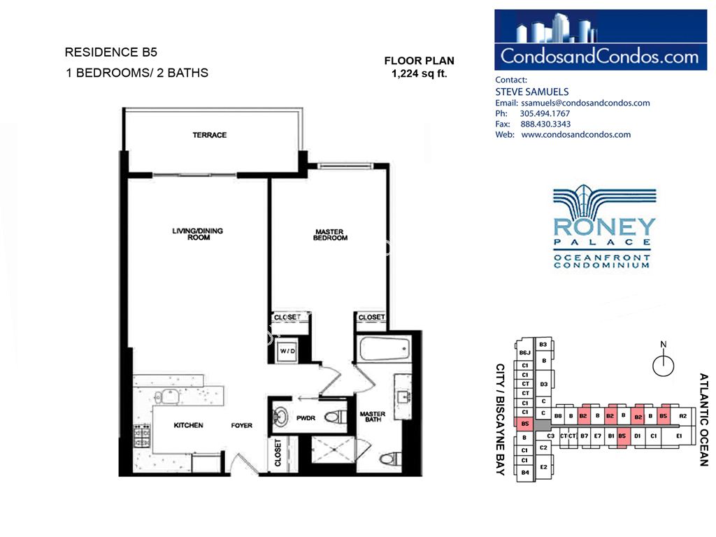 Roney Palace - Unit #B5 with 1224 SF