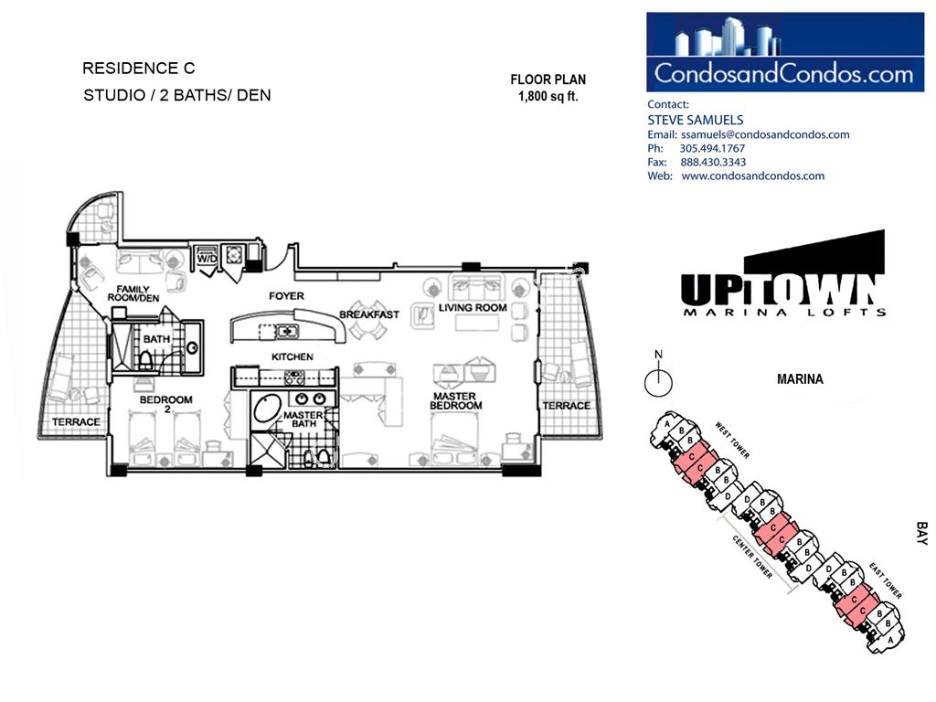 Uptown Marina Lofts - Unit #C with 1800 SF