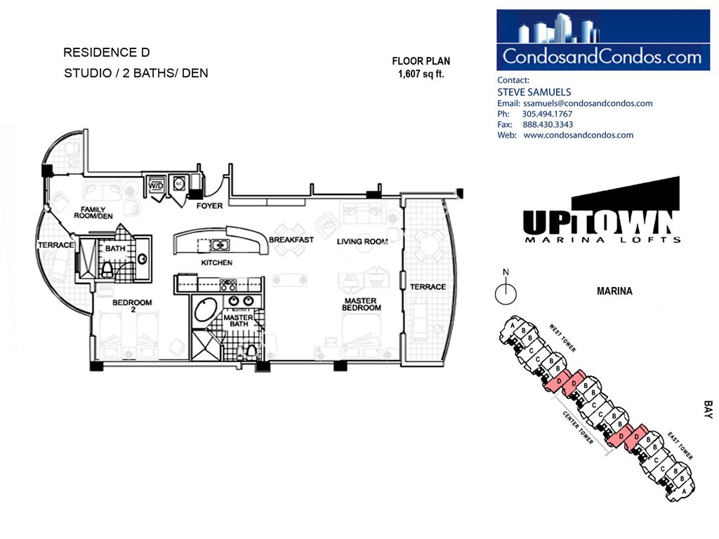 Uptown Marina Lofts - Unit #D with 1607 SF