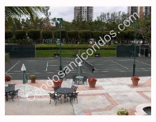 Lighted residential tennis court