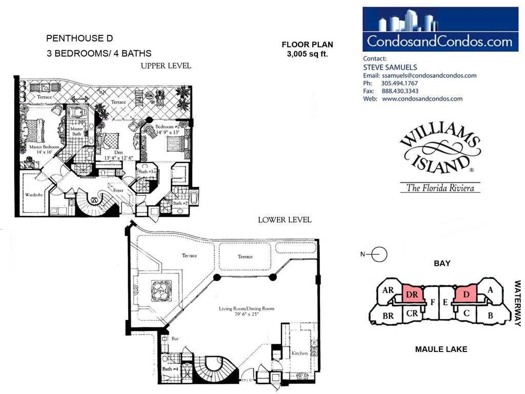 Williams Island 7000 - Villa Marina - Unit #Penthouse D with 3005 SF
