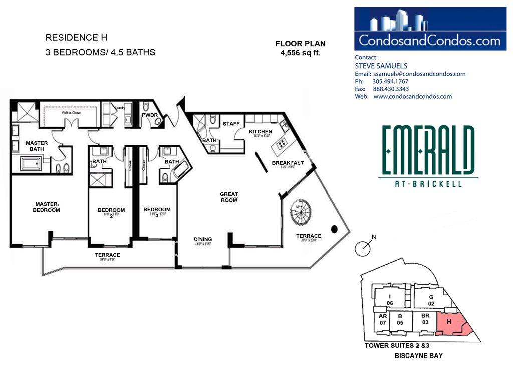 Emerald at Brickell - Unit #Penthouse H with 4556 SF