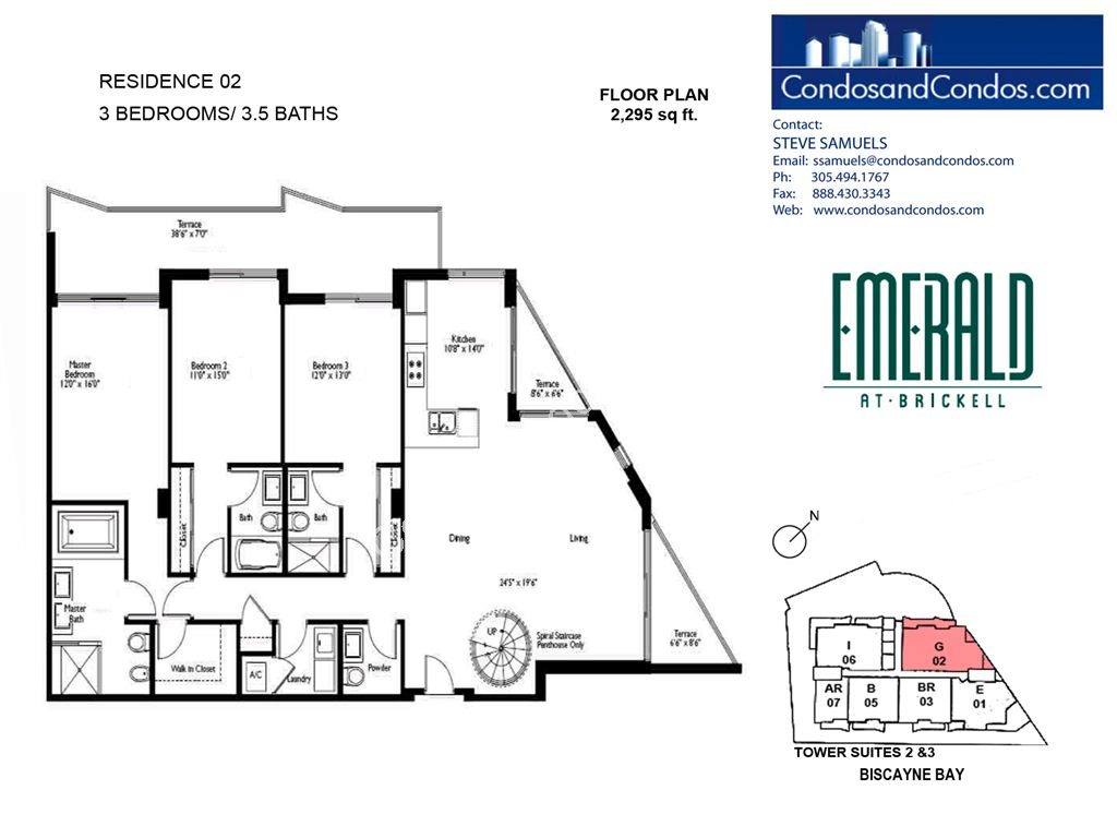 Emerald at Brickell - Unit #02 G with 2295 SF