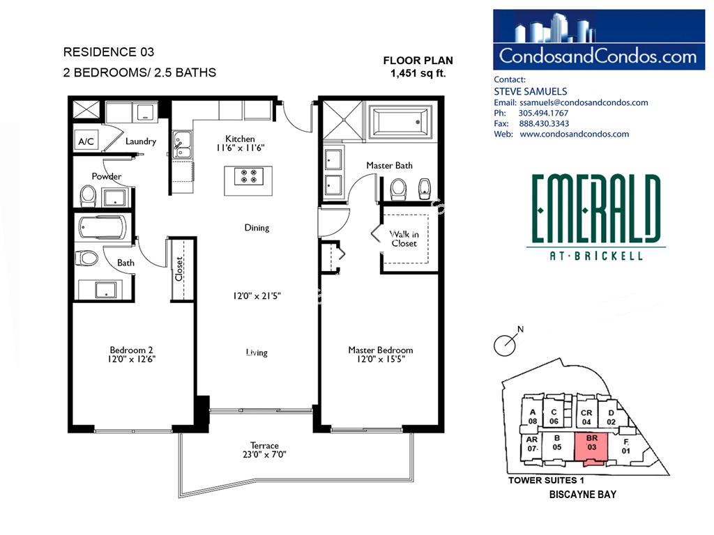Emerald at Brickell - Unit #03 with 1451 SF