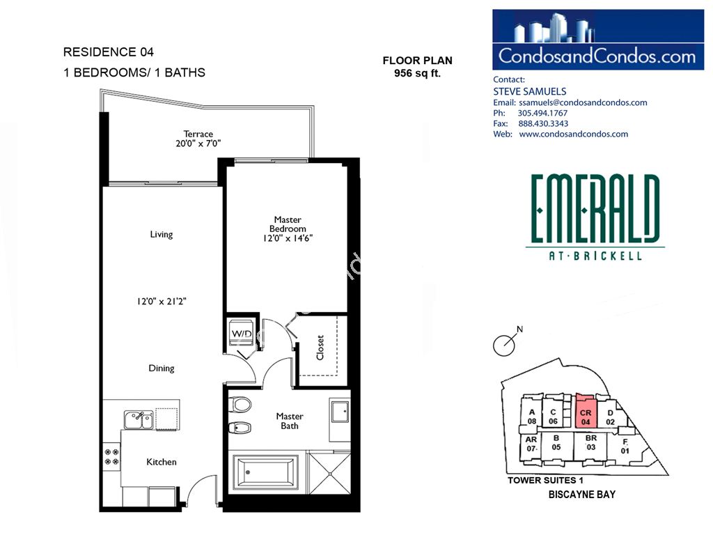 Emerald at Brickell - Unit #04 with 956 SF