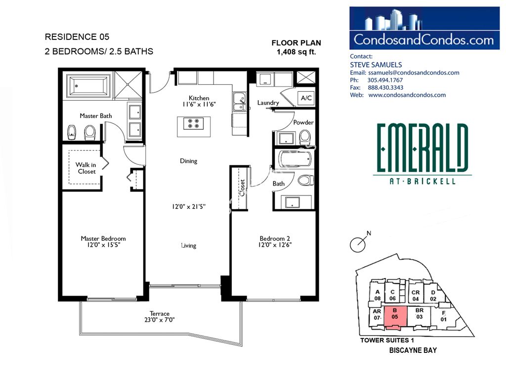 Emerald at Brickell - Unit #05 with 1408 SF
