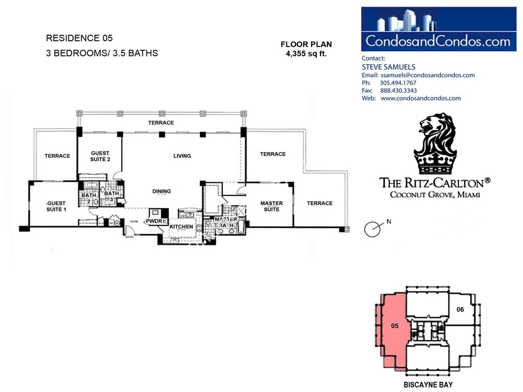 Ritz Carlton Residences - Unit #05 with 4355 SF