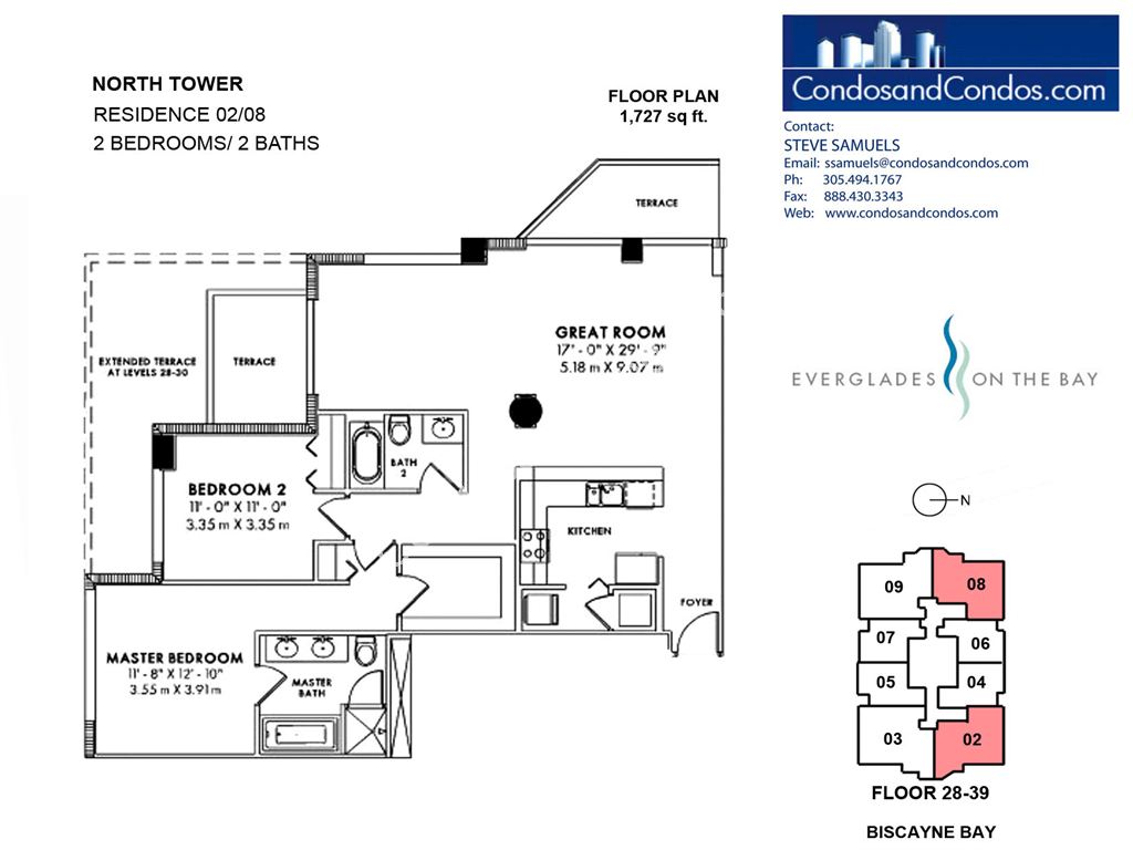 Vizcayne North - Unit #North Tower Residences 02 / 08 (floors 28-39) with 1727 SF