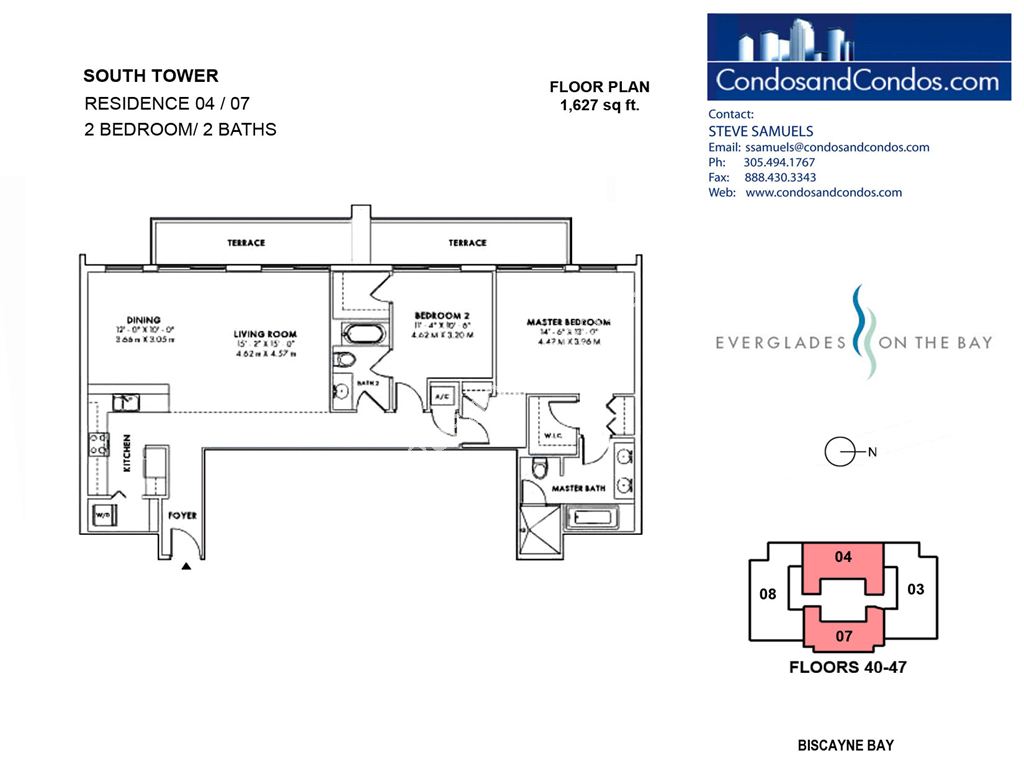 Vizcayne North - Unit #South Tower Residences 04 / 07 (floors 40-47) with 1627 SF