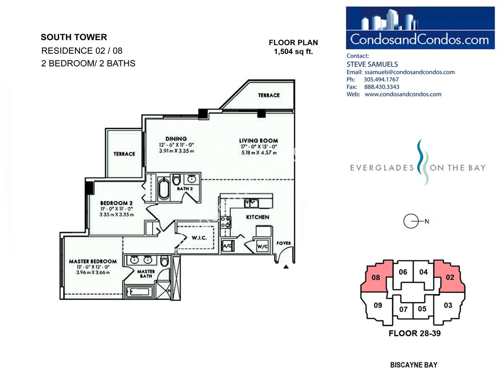 Vizcayne North - Unit #South Tower Residences 02 / 08 (floors 28-39) with 1504 SF