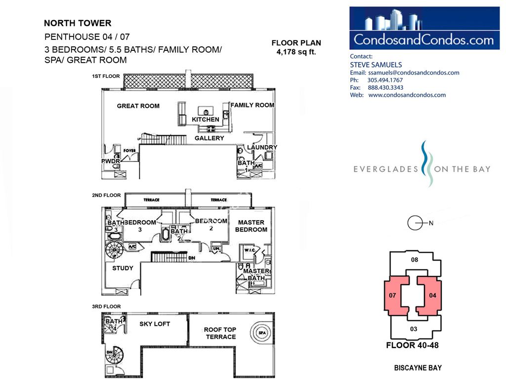 Vizcayne North - Unit #North Tower Residence 04 / 07 (floors40-48) with 4178 SF