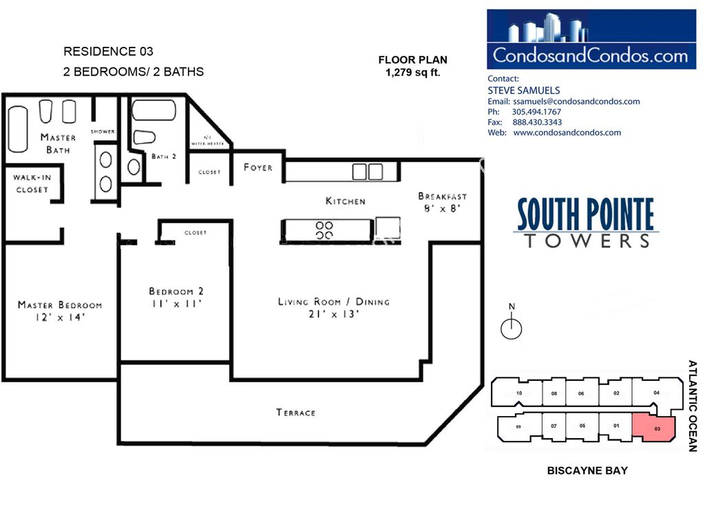 South Pointe Tower - Unit #03 with 1279 SF