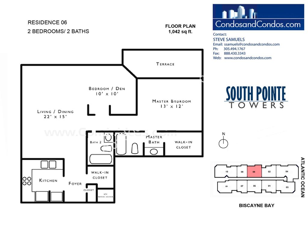 South Pointe Tower - Unit #06 with 1042 SF