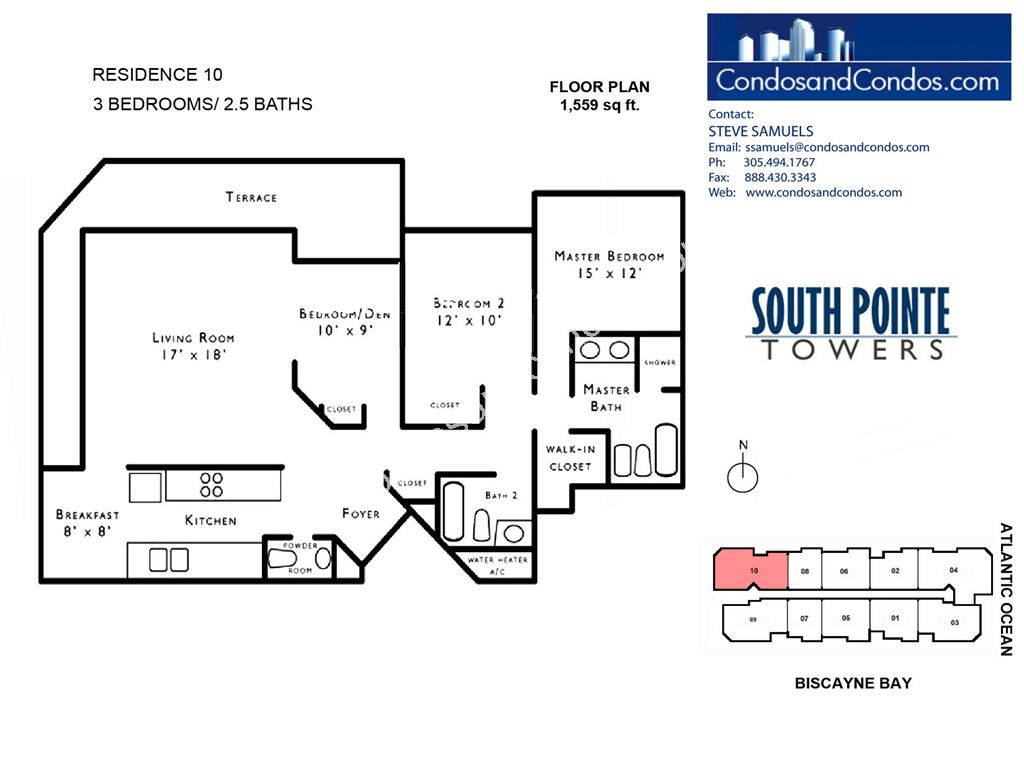 South Pointe Tower - Unit #10 with 1559 SF