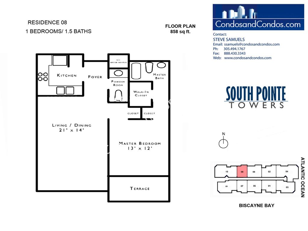 South Pointe Tower - Unit #08 with 858 SF