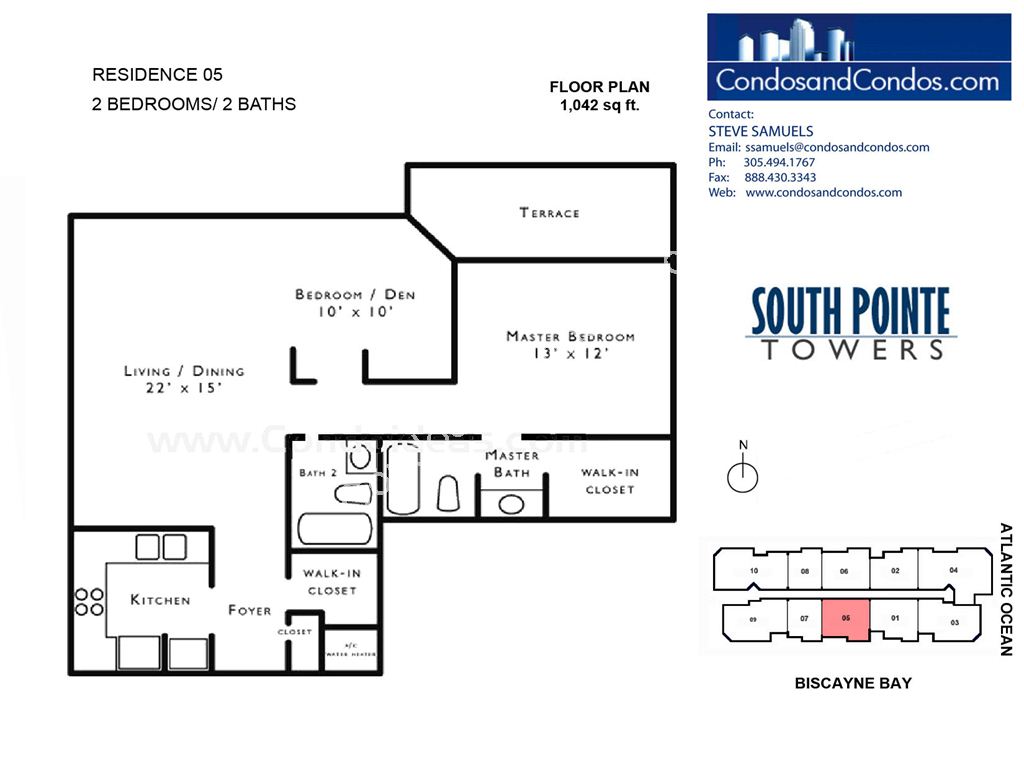 South Pointe Tower - Unit #05 with 1042 SF