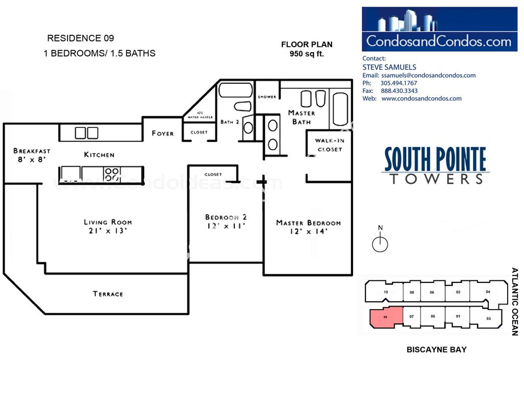 South Pointe Tower - Unit #09 with 950 SF