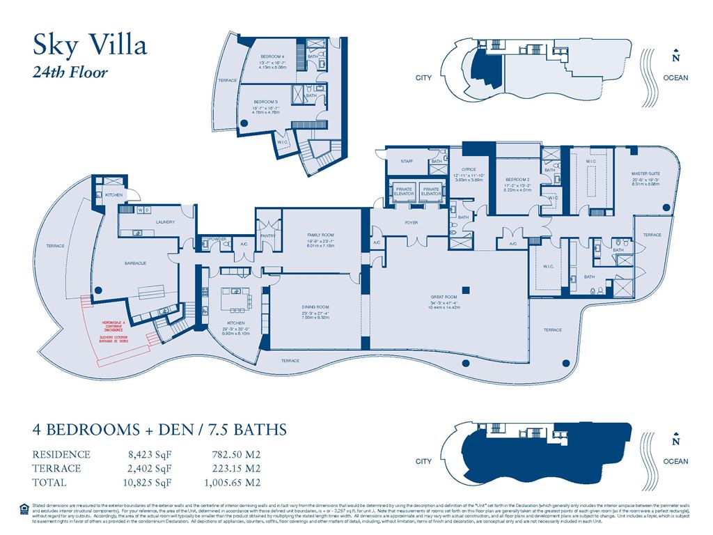 Chateau Beach Residences - Unit #Sky Villa (24th Floor) with 8423 SF