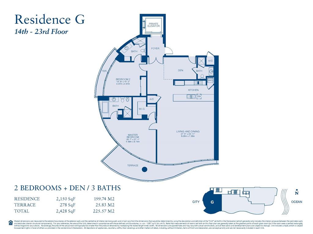 Chateau Beach Residences - Unit #03-G (Floors 14-23) with 2150 SF