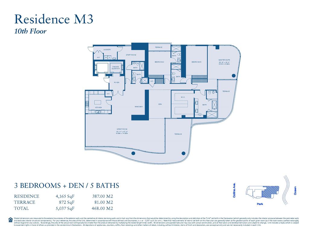Chateau Beach Residences - Unit #M3 (10th Floor) with 4165 SF