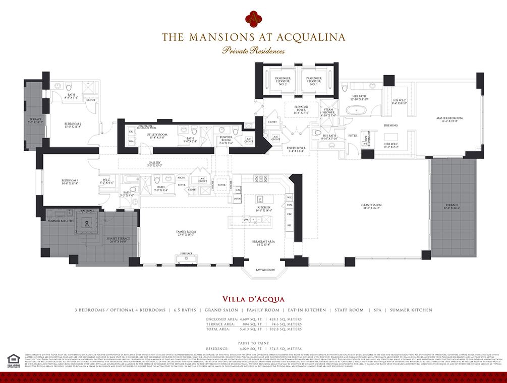 Mansions at Acqualina - Unit #VILLA DI  ACQUA with 4609 SF