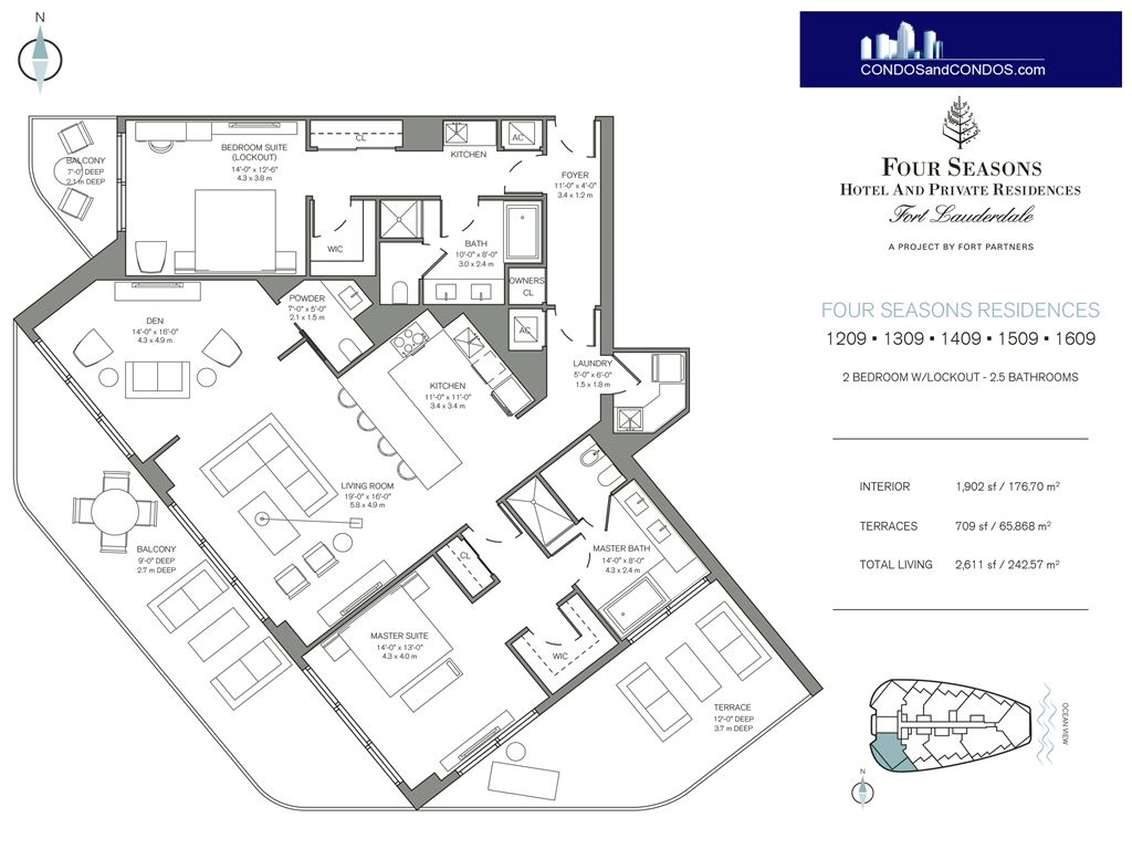 Four Seasons Private Residences - Unit #09 Floors 12-16 with 1902 SF
