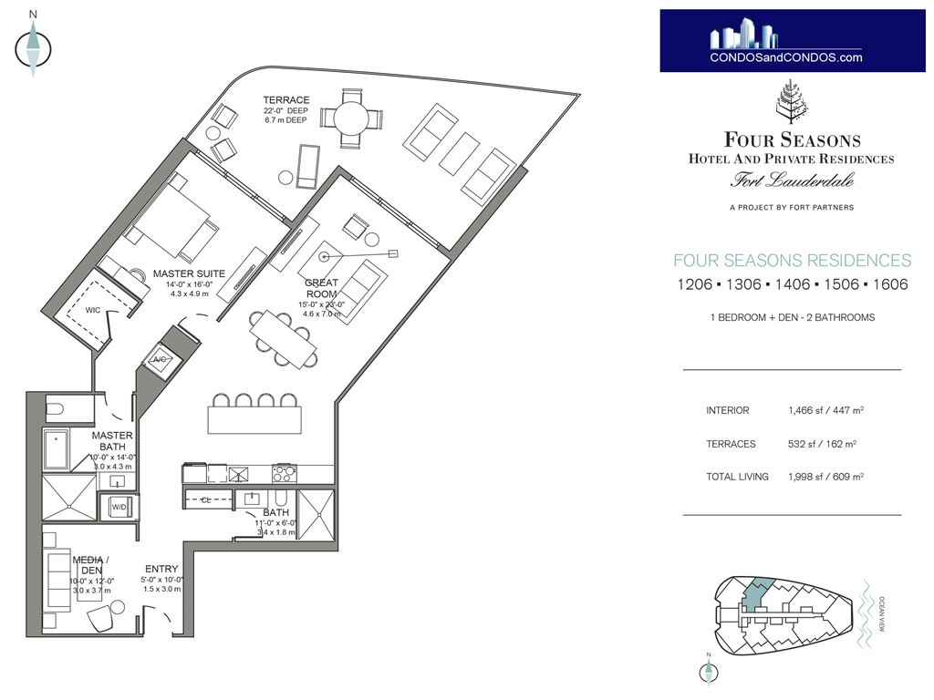 Four Seasons Private Residences - Unit #06 Floors 12-16 with 1466 SF