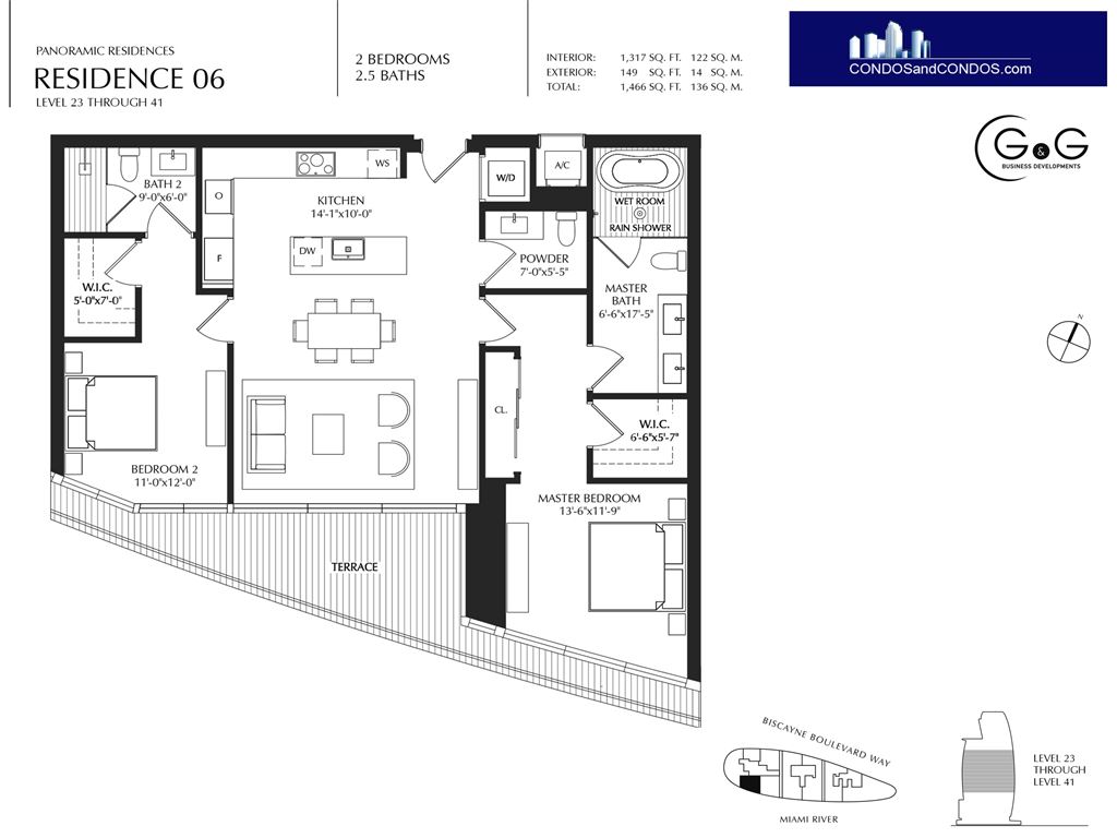 Aston Martin Residences - Unit #Panoramic Residence 06 lvl 23 - 41 with 1317 SF