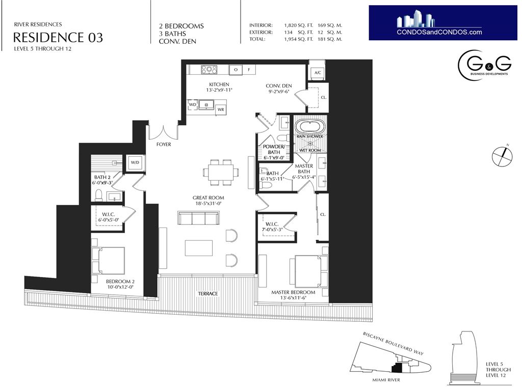 Aston Martin Residences - Unit #Residence 03 lvl 5 - 12 with 1820 SF