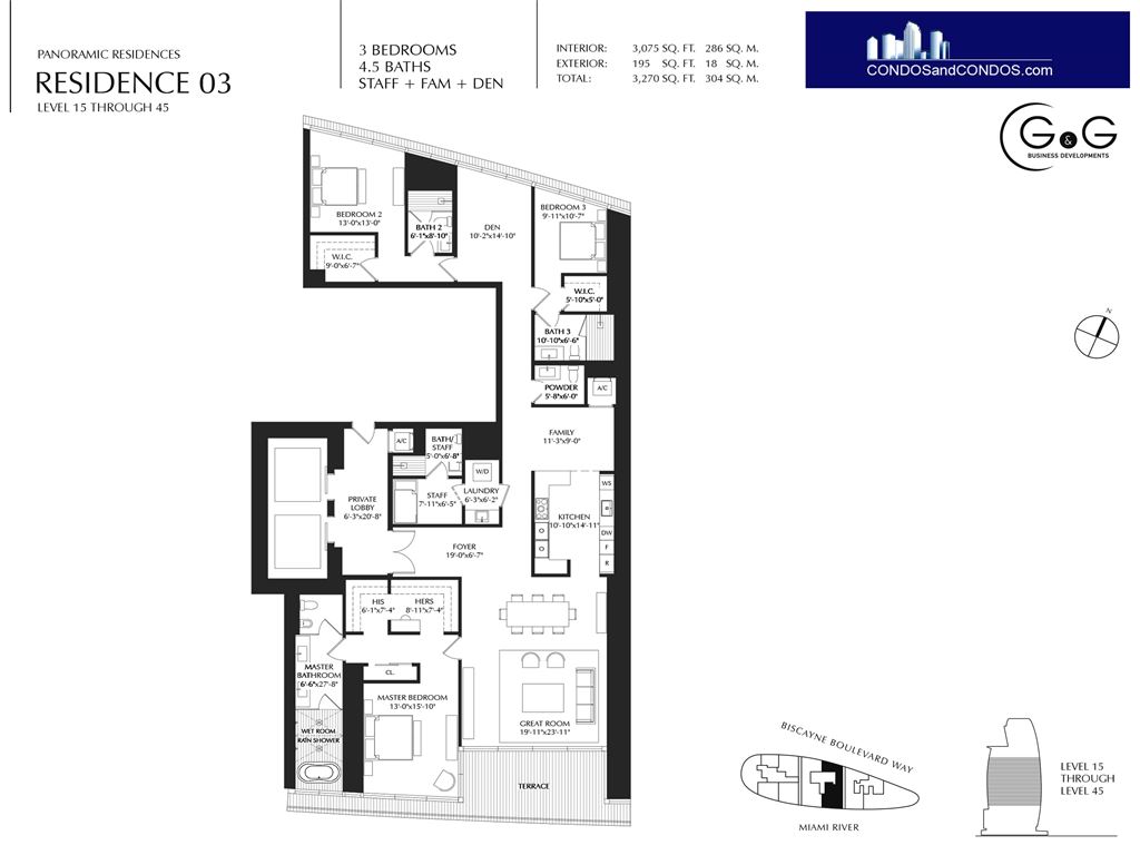Aston Martin Residences - Unit #Panoramic Residence 03 lvl 15 - 45 with 3075 SF