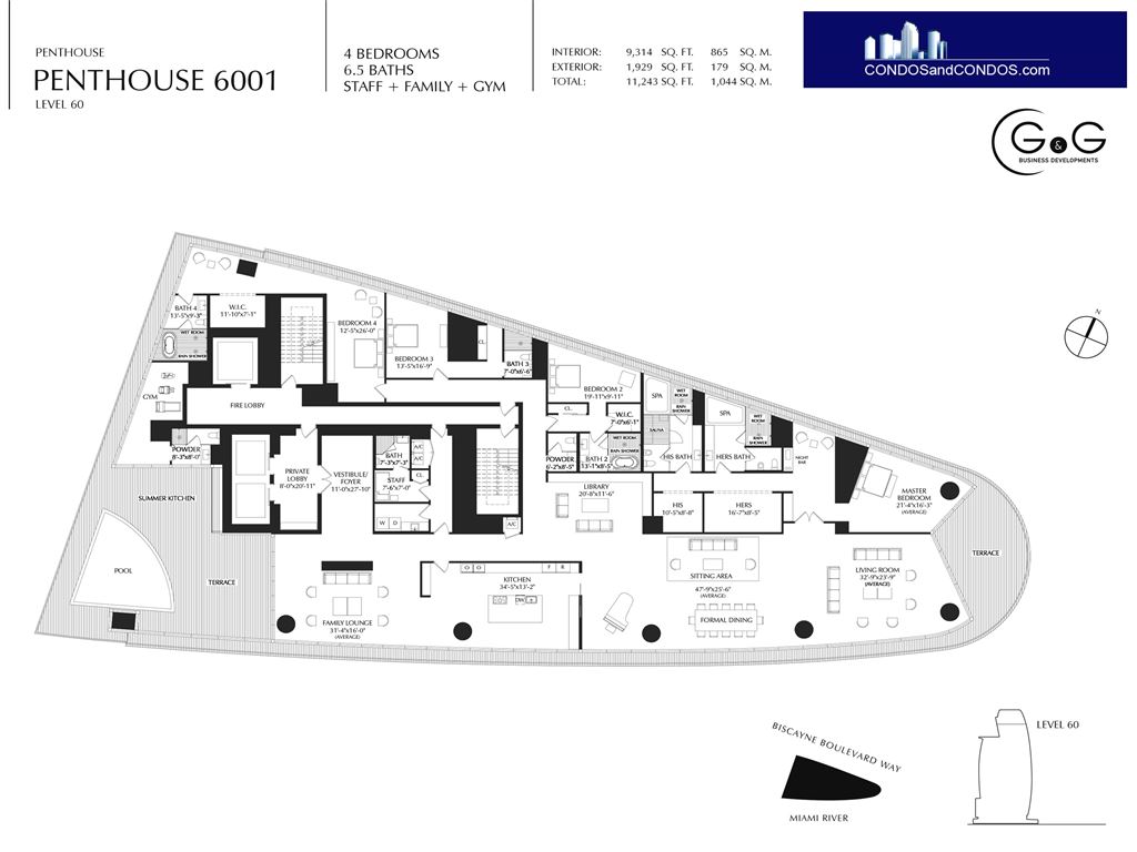 Aston Martin Residences - Unit #Penthouse 6001 lvl 60 with 9314 SF